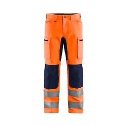 Pantalon de travail haute visibilité stretch artisan 1585 - Orange fluo/Marine image