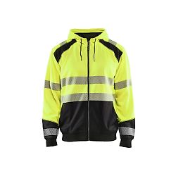 Sweat de travail zippé à capuche haute visibilité 3546 - Jaune fluo/Noir image