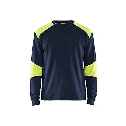 T-shirt de travail manches longues retardant flamme inhérent 3457 -  Marine/Jaune fluo image