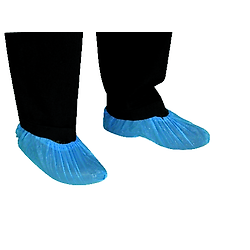 Lot de 10 sachets de 100 surchaussures jetables Polyéthylène Bleu - Polyethylene chloriné gauffré image
