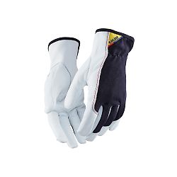 Lot de 12 paires - Gants de travail en cuir/coton - Marine foncé/Blanc image