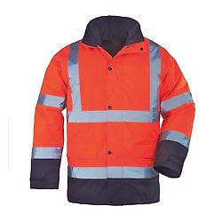 Parka multicouches 4 en 1 imperméable et haute visibilité  ROADWAY - Orange Fluo image