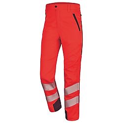 PANTALON STRETCH ETE FLUO SAFE ROUGE FLUO/DARK BLUE image