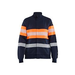Sweat de travail zippé multinormes inhérent sans métal femme feMyanMare - Marine/Orange fluo image