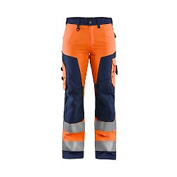 Pantalon de travail haute visibilité femme 7155 - Orange fluo/Marine image