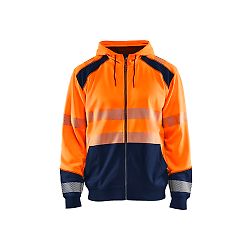 Sweat de travail zippé à capuche haute visibilité 3546 - Orange fluo/Marine image