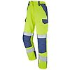 PANTALON FEMME POCHES GENOUX AGATE JAUNE FLUO/BLEU MARINE image 0