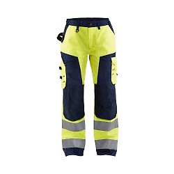 Pantalon de travail haute visibilité femme 7155 - Jaune fluo/Marine image