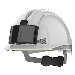 Casque de sécurité crémaillère ventilé porte badge EVOLite - CR2 Gris image
