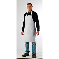 Tablier cuir soudeur blanc, croûte vachette image