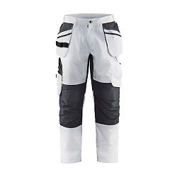 Pantalon de travail stretch pour peintre 1096 - Blanc/Gris foncé image