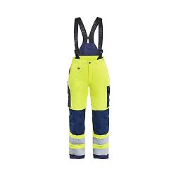 Pantalon de travail hiver à bretelles haute visibilité femme 7885 - Jaune fluo/Marine image