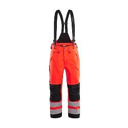 Pantalon de travail à bretelles haute-visibilité hardshell - Rouge fluo/Noir image