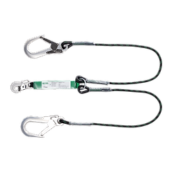 Longe double à absorbeur corde tressée avec 2 connecteurs aluminium ouverture 60mm PIRUS - EN355 image