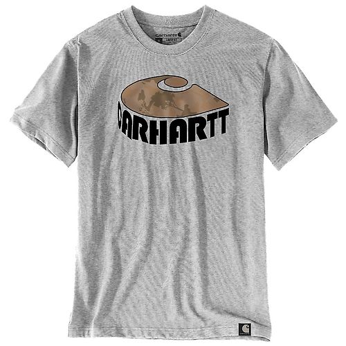 T-shirt de travail en coton manches courtes logo Carhartt® poitrine - Gris chiné XXL image