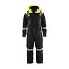 Combinaison de travail manches longues à capuche détails fluo hiver 6787 - Noir/Jaune fluo image 0