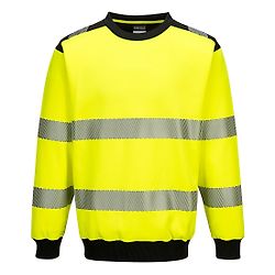 Sweat à col rond PW3 haute-visibilité Jaune/Noir image