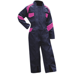 Combinaison de travail ENFANT FLEUR - BLEU FONCE/VIOLET image