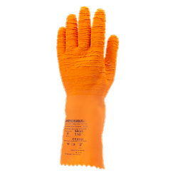 Lot de 12 paires de gants latex crépé orange 34 cm qualité sup image