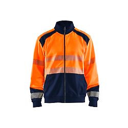 Sweat de travail zippé haute visibilité 3558 - Orange fluo/Marine image
