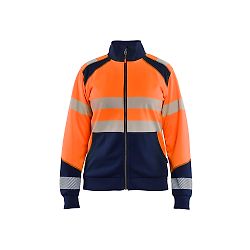 Sweat de travail zippé haute visibilité femme 3508 - Orange/Marine image