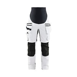 Pantalon de grossesse peintre stretch 7102 - White/Black image