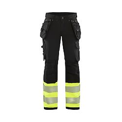 Pantalon de travail haute visibilité stretch 4D femme 7193 - Noir/Jaune fluo image