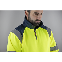 Sweat de travail col montant HV MIRE - JAUNE FLUO/MARINE image
