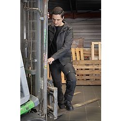 Veste de travail bicolore stretch col montant AXONE - GRIS NUIT/NOIR image