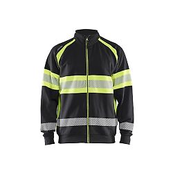Sweat de travail zippé haute visibilité 3551 - Noir/Jaune image