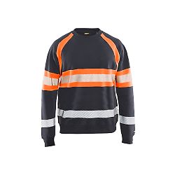 Sweat de travail haute visibilité 3359 - Gris moyen/Orange fluo image