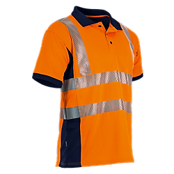 Polo de travail MC MAILLE HV PREVOYANCE - MARINE/ORANGE FLUO image