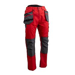 Pantalon de travail CALDEIRA - ROUGE/GRIS image