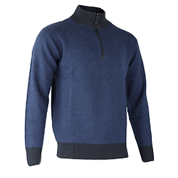 Pull de travail col camionneur JOE - BLEU CHINE/GRIS FONCE image