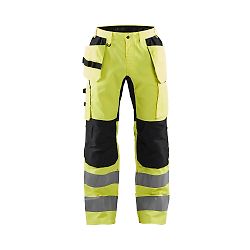 Pantalon de travail haute visibilité stretch artisan 1552 - Jaune fluo/Noir image