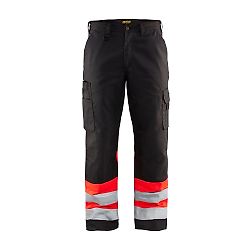 Pantalon de travail haute visibilité 1564 - Noir/Rouge fluo image