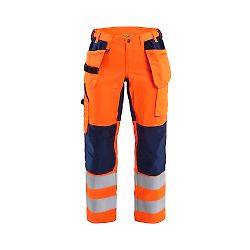 Pantalon de travail haute visibilité stretch femme 7163 - Orange/Marine image
