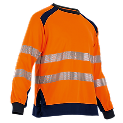T-shirt de travail ML MAILLE HV REFLET - MARINE/ORANGE FLUO image