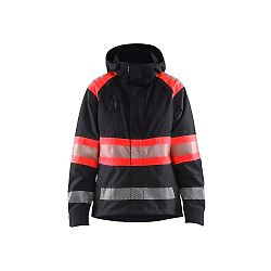 Veste de travail hardshell haute visibilité femme 4430 - Noir/Rouge fluo image