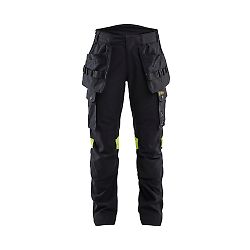 Pantalon de travail multinormes inhérent femme 7108 - Noir/Jaune image