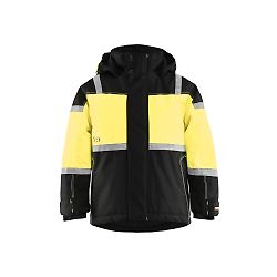 Veste de travail à capuche hiver enfant 4858 - Noir/Jaune fluo image