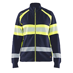 Sweat de travail zippé haute visibilité 3505 - Marine/Jaune image