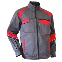 Veste de travail col montant COLZA - GRIS/ROUGE image
