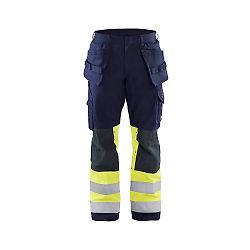 Pantalon de travail pour artisan Multinormes 1479 - Marine/Jaune fluo image
