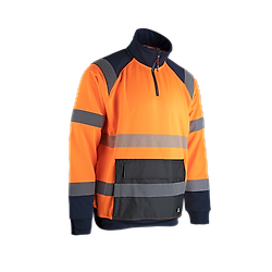 Sweat de travail col montant HV PRECISION- ORANGE FLUO/MARINE image