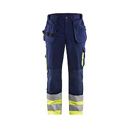Pantalon de travail haute visibilité artisan 152918 - Marine/Jaune fluo image