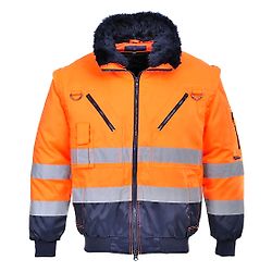 Blouson pilote 3 en 1 haute visibilité Orange/Marine image