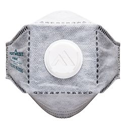 Boite de 10 masques EAGLE FFP3 plat pliable en carbone avec valve Blanc image