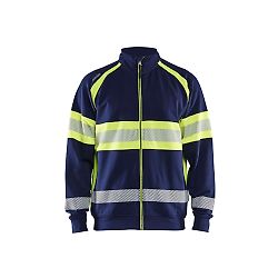 Sweat de travail zippé haute visibilité 3551 - Marine/Jaune image
