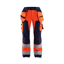 Pantalon de travail haute visibilité femme 7156 - Orange fluo/Marine image